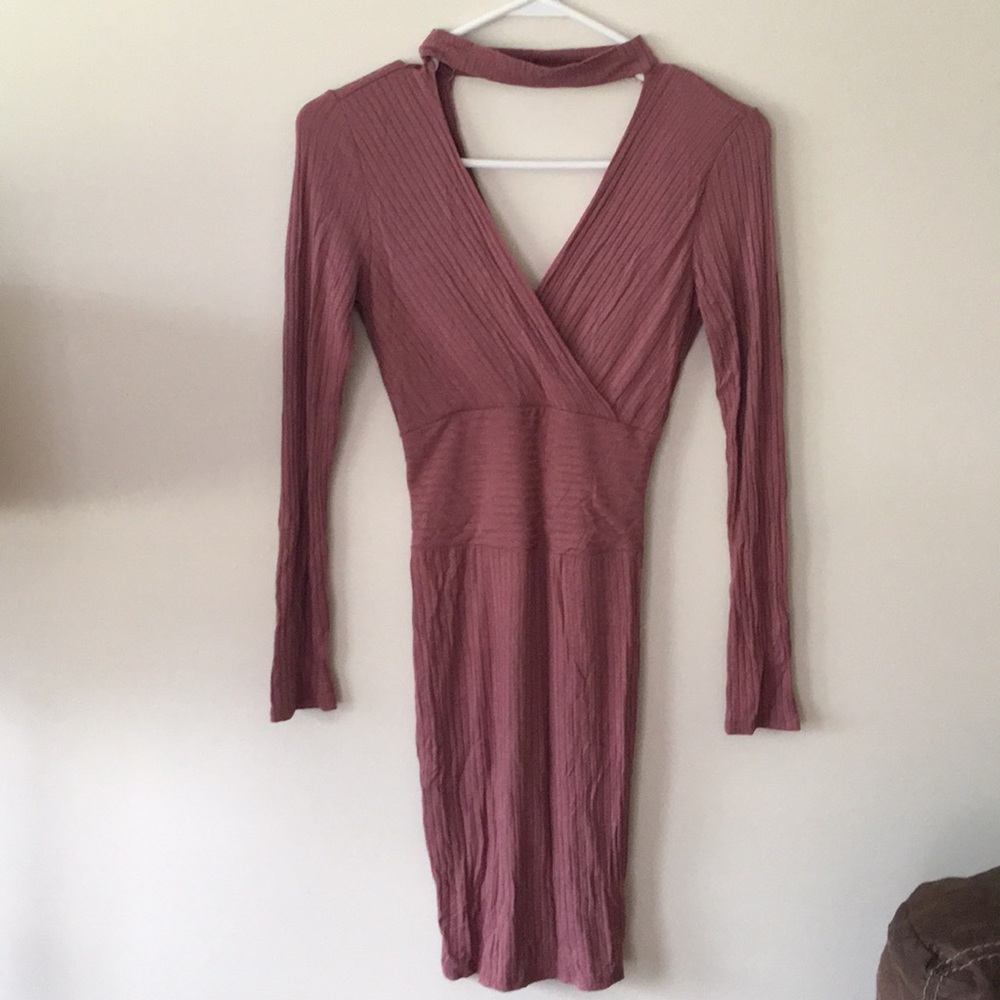 Deep v neck dress